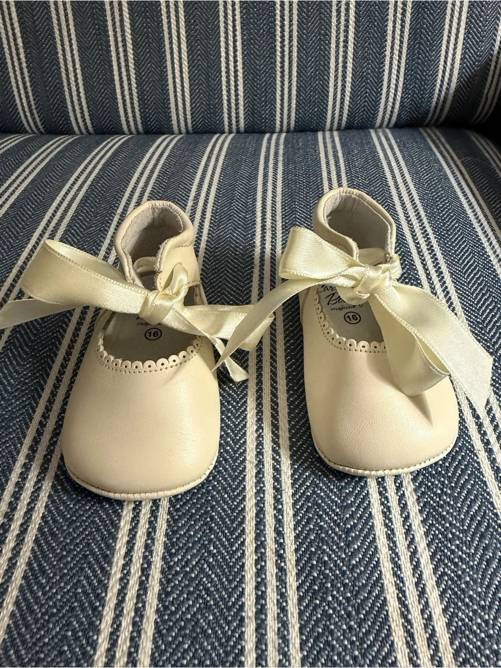 Baby Girl Christening Leather Shoes With Satin Ribbon & Hat